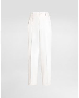 Dolce & Gabbana Wool Tuxedo Trousers - White