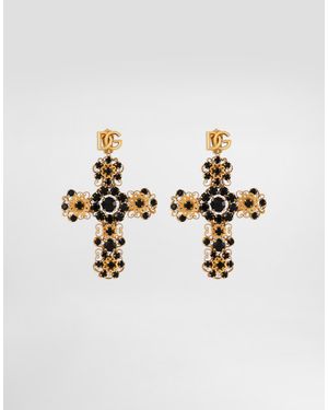 Dolce & Gabbana Orecchini Croci Filigrana - Bianco