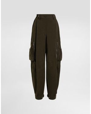 Dolce & Gabbana Waxed Faille Cargo Pants - Green