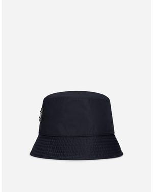 Dolce & Gabbana Nylon Bucket Hat With Branded Plate - ブルー