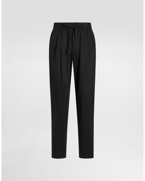 Dolce & Gabbana Cotton Gabardine Jogging Trousers - Black