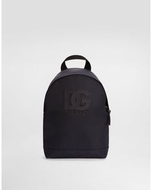 Dolce & Gabbana Nylon Backpack With Logo - Blue