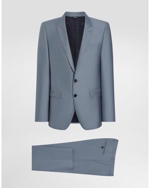 Dolce & Gabbana Single-Breasted Wool And Silk Suit - ブルー