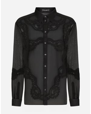Dolce & Gabbana Lace-Trim Shirt - Black
