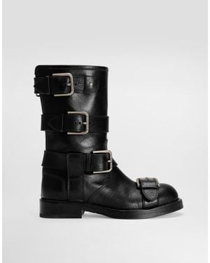 Dolce & Gabbana Leather Ankle Boots - Black