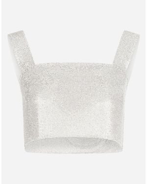 Dolce & Gabbana Crystal Mesh Top - Multicolour