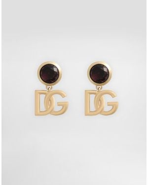 Dolce & Gabbana Logo Clip Earrings - メタリック
