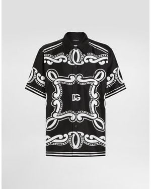 Dolce & Gabbana Bandana Silk Shirt - Black