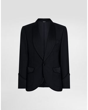 Dolce & Gabbana Single-Breasted Wool Jacket - Blue