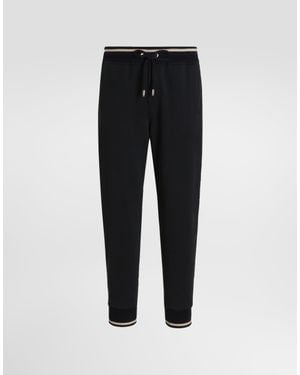 Dolce & Gabbana Jogginghose Aus Baumwolle Mit Stickerei - Schwarz
