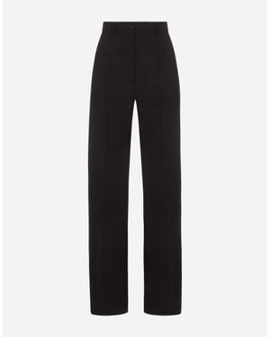 Dolce & Gabbana Flared Woollen Trousers - Black