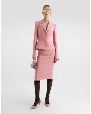 スカート DOLCE&GABBANA WOOL CREPE CALF-LENGTH PENCIL SKIRT Wool calf-length pencil skirt in Black for Women