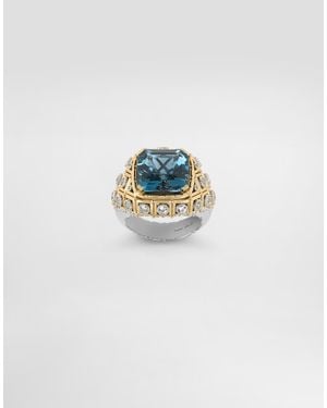 Dolce & Gabbana Eleganza Ring 18-Carat And, Topazes, And Sapphires - Blue