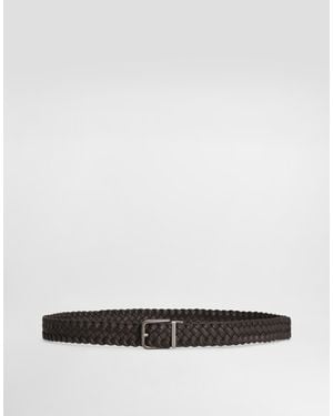 Dolce & Gabbana Woven Goatskin Belt - ホワイト