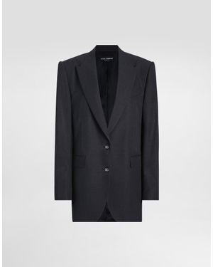 Dolce & Gabbana Oversize Woolen Jacket - Blue