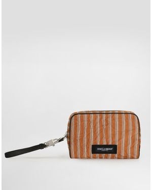 Dolce & Gabbana Froissé Fabric Handbag - Brown