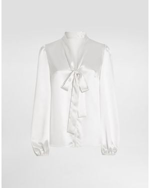 Dolce & Gabbana Silk Satin Shirt - White