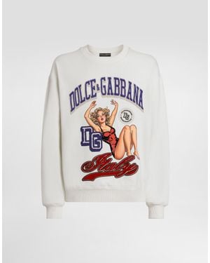 Dolce & Gabbana Sweatshirt With Print And Embroidery - ホワイト
