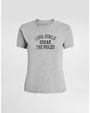 Dolce & Gabbana Jersey T-Shirt With Print - Grau