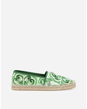 Dolce & Gabbana Majolica- Canvas Espadrilles - Green