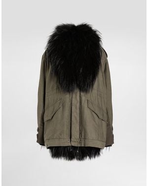 Dolce & Gabbana Oversized Canvas Parka - Gris