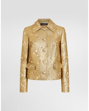 Dolce & Gabbana Jacquard Jacket With Embroidery - Metallic