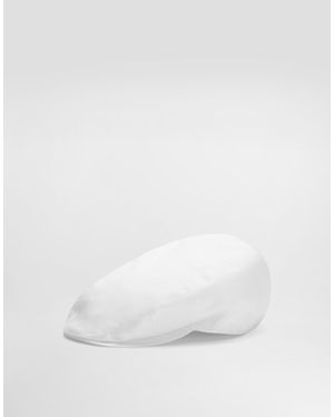 Dolce & Gabbana Cotton Gabardine Flat Cap - White