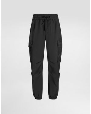 Dolce & Gabbana Wool Blend Cargo Trousers - Black