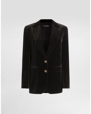 Dolce & Gabbana Smooth Velvet Jacket - Black