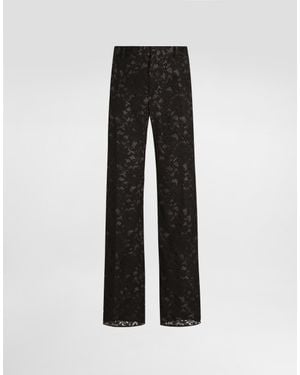 Dolce & Gabbana Lace Pants Lined With Silk - Black