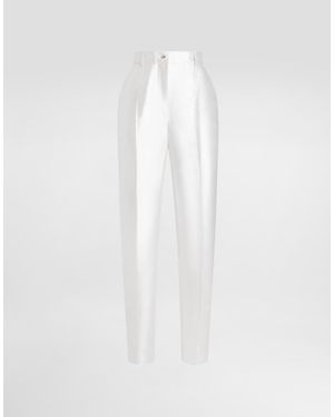 Dolce & Gabbana Silk Trousers - White