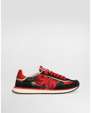 Dolce & Gabbana Mixed-Material Dg Cushion Sneakers - レッド