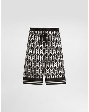 Dolce & Gabbana Silk Twill Bermuda Shorts - Multicolour
