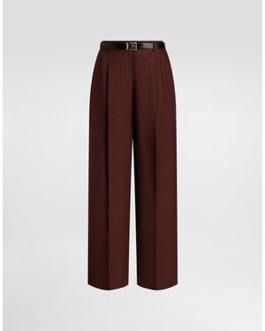 Dolce & Gabbana Tailored Linen Canvas Pants - Purple