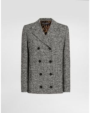 Dolce & Gabbana Short Double-Breasted Coat - Grey