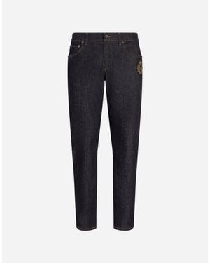 Dolce & Gabbana Denim Embroidered Jeans - Blue
