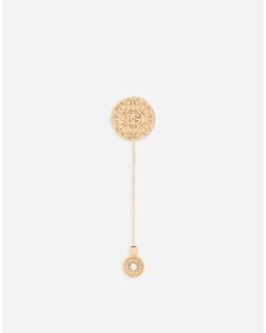 Dolce & Gabbana Dg Logo Lapel Pin - White