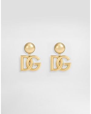 Dolce & Gabbana Orecchini Con Pendente Logo-Donna - Metallizzato