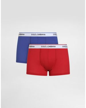Dolce & Gabbana Pack De Dos Bóxers En Punto Jersey - Rojo
