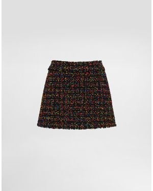 Dolce & Gabbana Tweed Miniskirt - Black