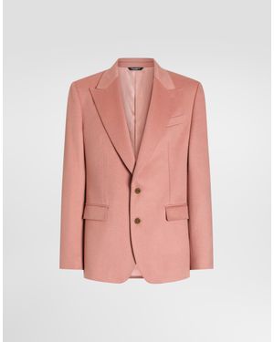 Dolce & Gabbana Sicilia Light Single-Breasted Cashmere Jacket - Pink