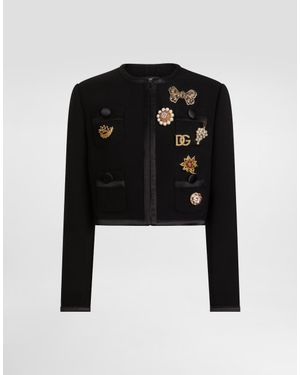 Dolce & Gabbana Double Crêpe Wool Jacket - Black