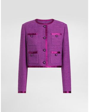 Dolce & Gabbana Petite Veste Droite En Tweed Rachel - Violet