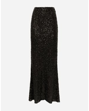 Dolce & Gabbana Long Sequined Mermaid Skirt - Black