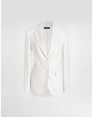 Dolce & Gabbana Single-Breasted Cashmere Jacket - White