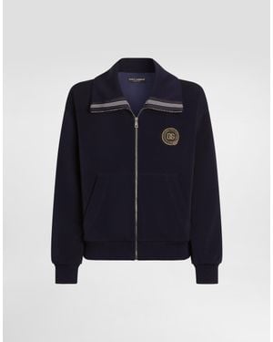Dolce & Gabbana Jersey Sweatshirt With Patch - Blue