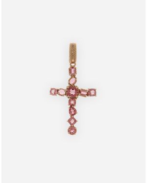 Dolce & Gabbana アンナ チャーム 18Kレッドゴールド ピンクトルマリン - ホワイト