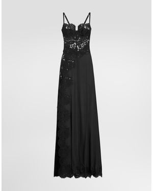 Dolce & Gabbana Silk Tulle Dress - Black