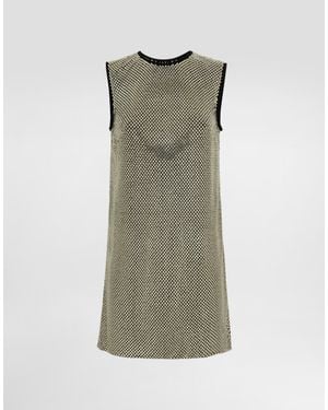 Dolce & Gabbana Short Crystal Mesh Dress - Green