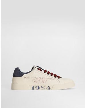 Dolce & Gabbana Portofino Light Strobel Calfskin Trainers - Natural